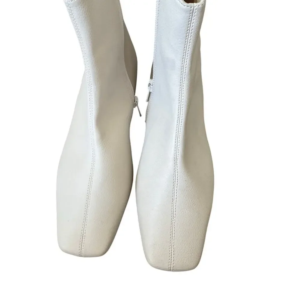 Linea Paolo Faux leather Rad Ankle Boots in cream